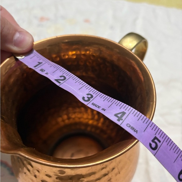Hammered Copper Pitcher with Brass Handle - Picture 9 of 9